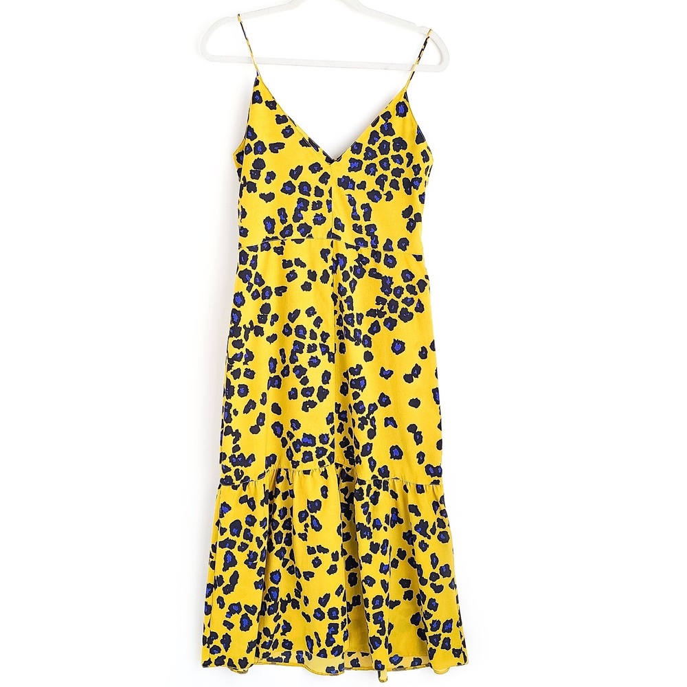 Asos Design Curve Leopard Print Midi Slip Dress Womens 8 Spaghetti Strap New NWT - Picture 4 of 7